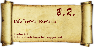 Bánffi Rufina névjegykártya